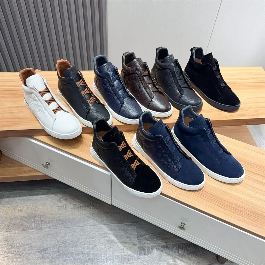 2026 Autumn/Winter New Men's Retro Casual Shoes Versatile Fashion High Top Board Shoes