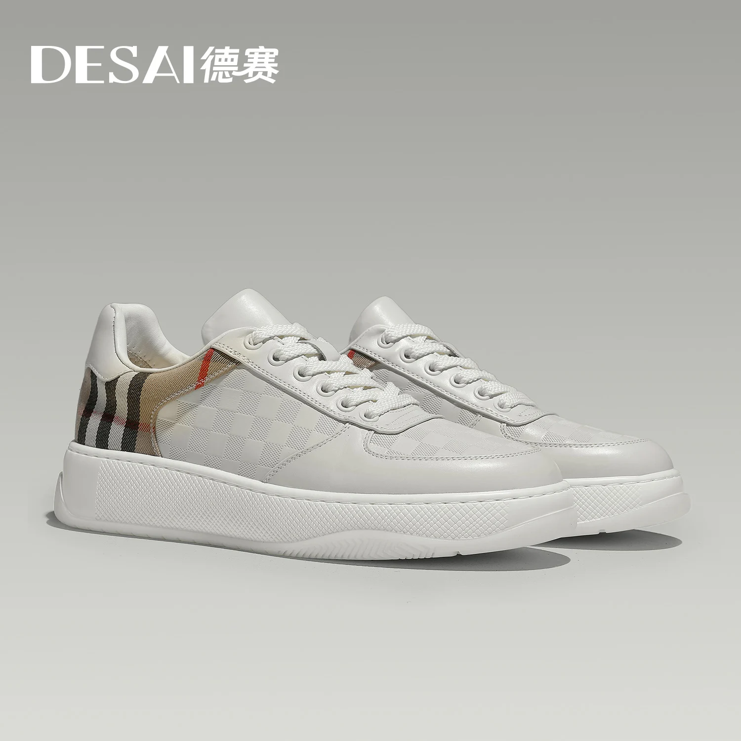 Desai Breathable genuine leather slip-on shoes with thick soles for height increase casual shoes for commuting versatile