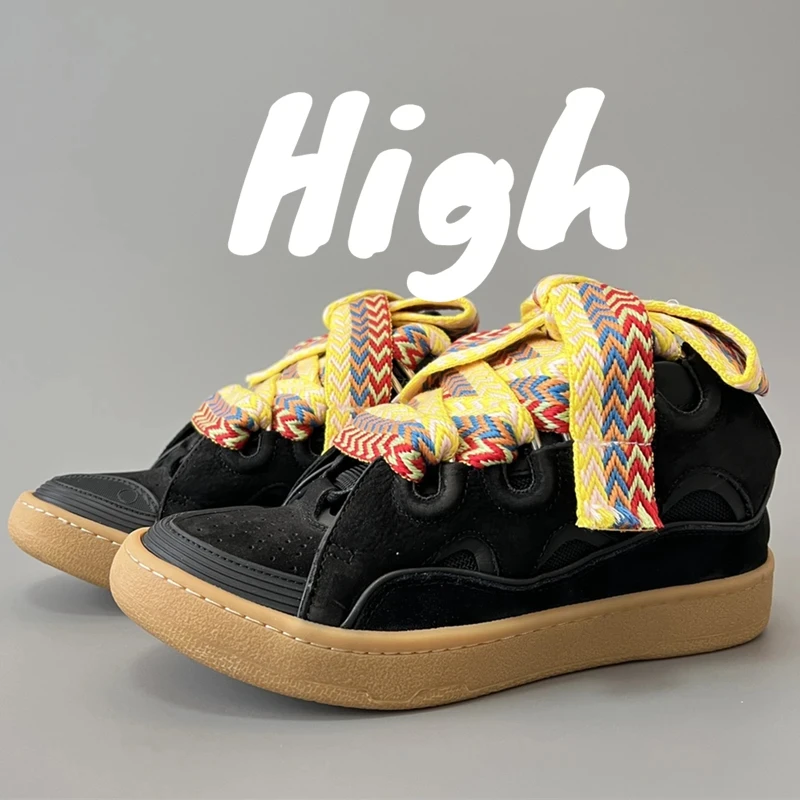 2025 Fashion Shoes New Men's Women's sports shoes Casual Shoes Splicing color design Thick tongue Colorful shoelace Matching